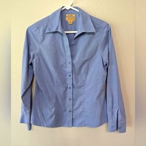 Investments gold label non iron women's button down blue size 6P